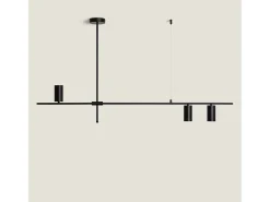Ledkia Lámpara Suspendida-Lámpara Colgante Lineal Metal Auzoa Negro