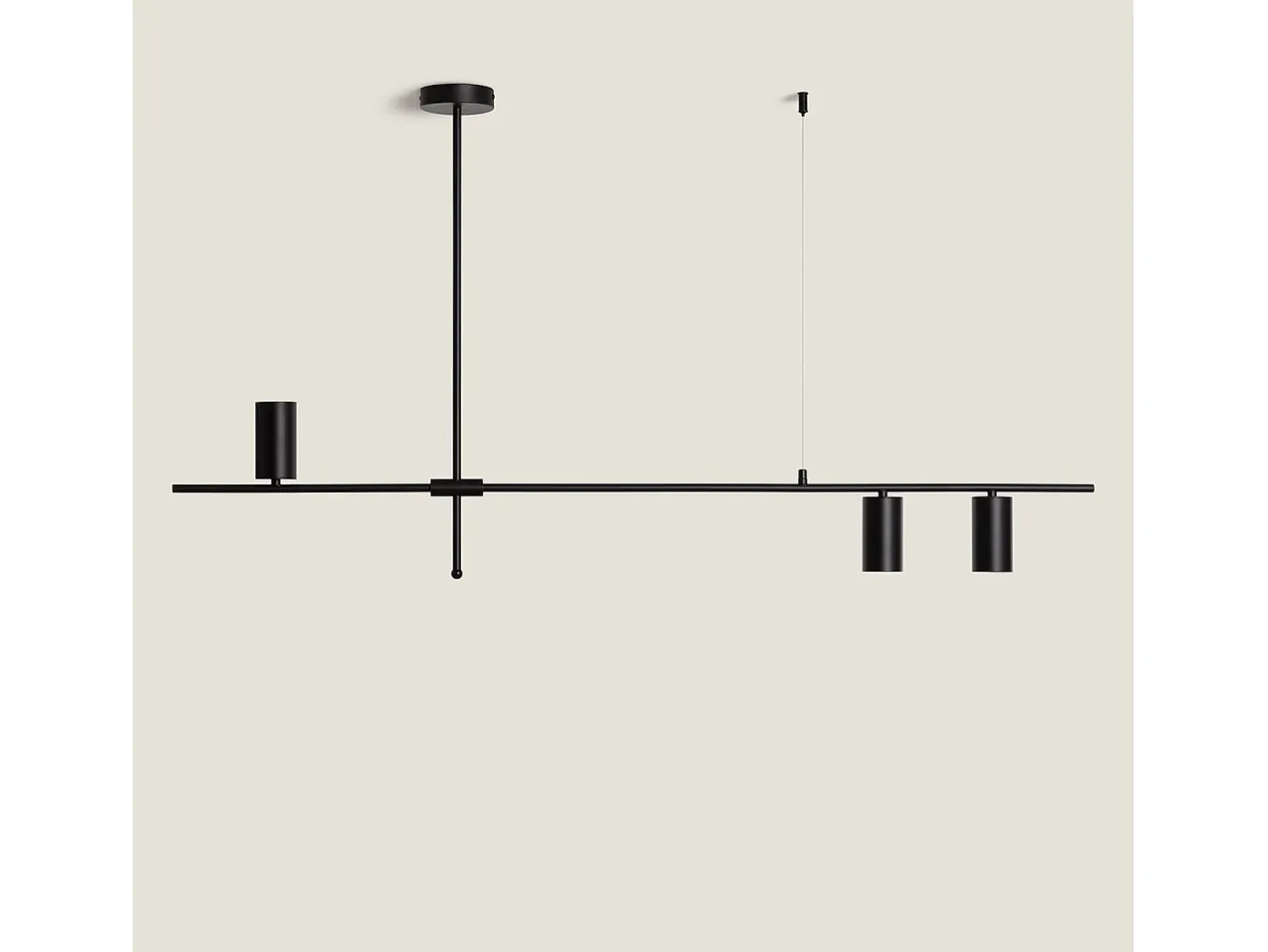 Ledkia Lámpara Suspendida-Lámpara Colgante Lineal Metal Auzoa Negro