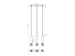Sollux Lighting Lámpara Suspendida-Lámpara Colgante Liro Moderno De Acero - 3 Fuentes Luminosas - L.40 X A.125 Cm - Blanco