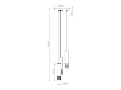 Sollux Lighting Lámpara Suspendida-Lámpara Colgante Liro Moderno De Acero - 3 Fuentes Luminosas - L.25 X A.125 Cm - Blanco