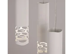 Sollux Lighting Lámpara Suspendida-Lámpara Colgante Liro Moderno De Acero - 3 Fuentes Luminosas - L.25 X A.125 Cm - Blanco