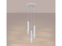 Sollux Lighting Lámpara Suspendida-Lámpara Colgante Liro Moderno De Acero - 3 Fuentes Luminosas - L.25 X A.125 Cm - Blanco