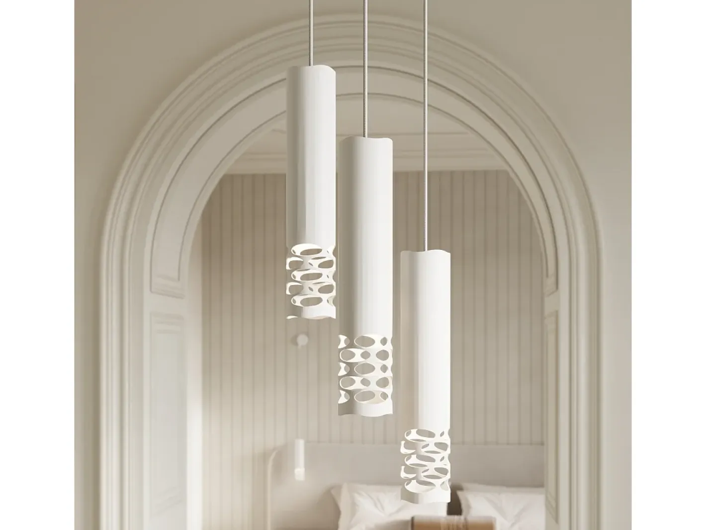 Sollux Lighting Lámpara Colgante Liro Moderno De Acero - 1 Fuentes Luminosas - L.8 X A.125 Cm - Blanco Discount