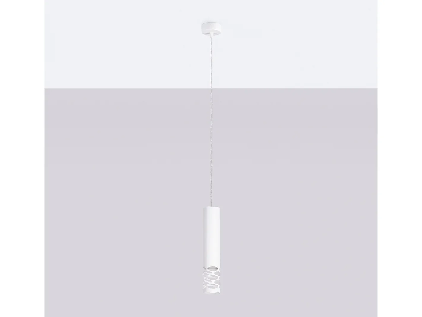 Sollux Lighting Lámpara Colgante Liro Moderno De Acero - 1 Fuentes Luminosas - L.8 X A.125 Cm - Blanco Discount