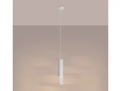 Sollux Lighting Lámpara Colgante Liro Moderno De Acero - 1 Fuentes Luminosas - L.8 X A.125 Cm - Blanco Discount