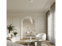 Sollux Lighting Lámpara Colgante Liro Moderno De Acero - 1 Fuentes Luminosas - L.8 X A.125 Cm - Blanco Discount