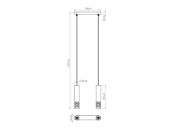Sollux Lighting Lámpara Suspendida-Lámpara Colgante Liro Moderno De Acero - 2 Fuentes Luminosas - L.33 X A.125 Cm - Blanco