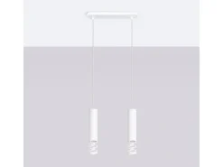 Sollux Lighting Lámpara Suspendida-Lámpara Colgante Liro Moderno De Acero - 2 Fuentes Luminosas - L.33 X A.125 Cm - Blanco