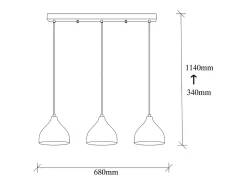 Concept-Usine Lámpara colgante LOUISE de metal con 3 bombillas contemporánea para interiores modernos - 40W máx Negro Discount
