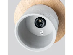 Sollux Lighting Lámpara Colgante Mab Moderno De Hormigón/Madera - 1 Fuentes Luminosas - L.22 X A.125 Cm - /Madera Natural Gris