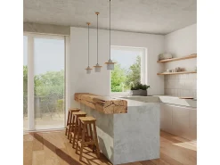 Sollux Lighting Lámpara Colgante Mab Moderno De Hormigón/Madera - 1 Fuentes Luminosas - L.22 X A.125 Cm - /Madera Natural Gris