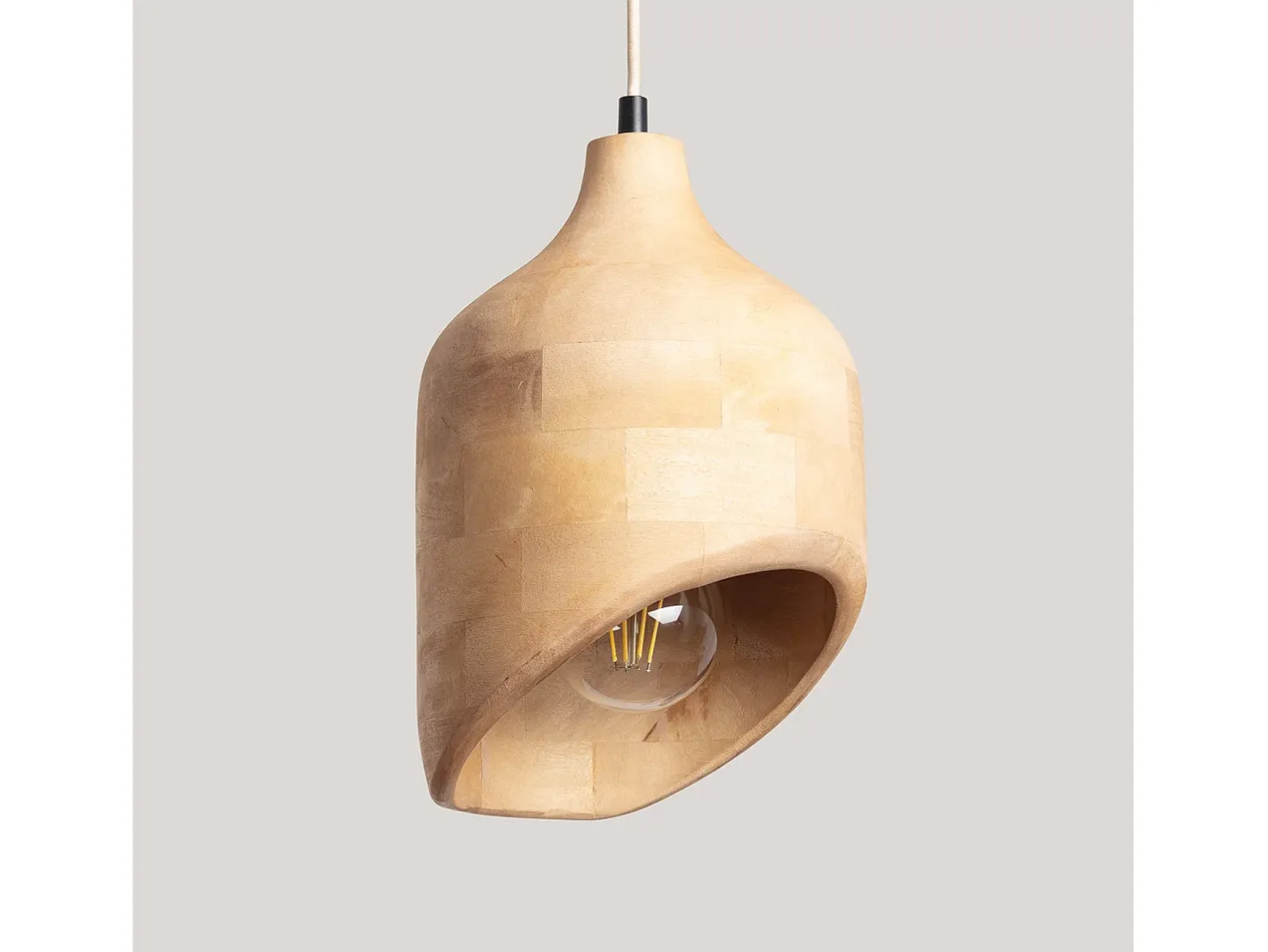 Sale Ledkia Lámpara Colgante Madera Akesh I ILUZZIA Natural Color natural claro