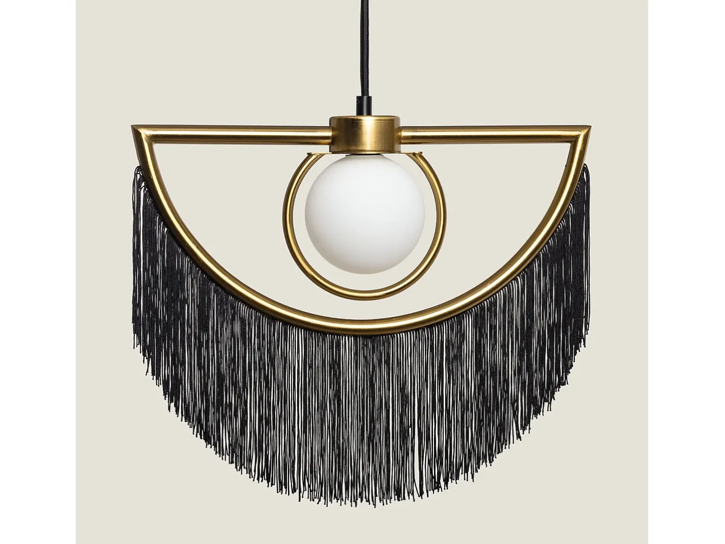 New Ledkia Lámpara Colgante Metal con Flecos Dalila Negro Multicolor