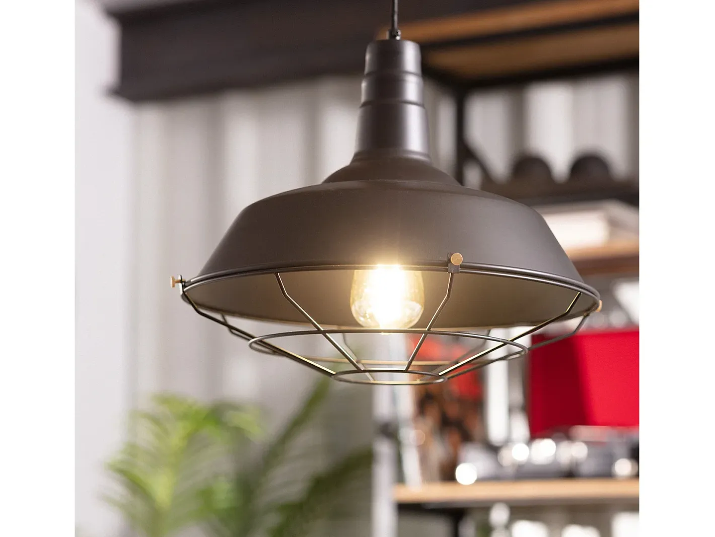 Ledkia Lámpara Colgante Metal Jagger Negro Multicolor