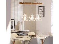 Ledkia Lámpara Colgante Metal Sardo 3 Focos Blanco Multicolor Online