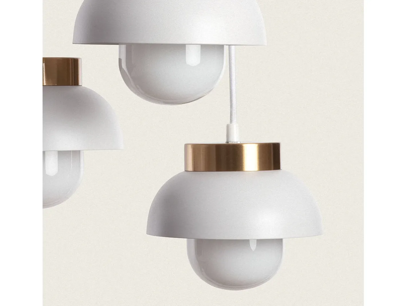 Ledkia Lámpara Suspendida-Lámpara Colgante Metal Tri Geri Blanco Multicolor