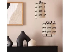 Ledkia Lámpara Suspendida-Lámpara Colgante Metal y Algodón Sioux Beige Multicolor