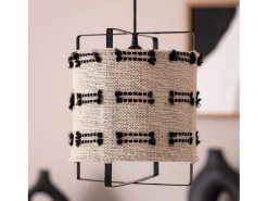 Ledkia Lámpara Suspendida-Lámpara Colgante Metal y Algodón Sioux Beige Multicolor