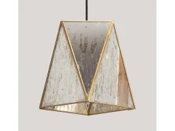Ledkia Lámpara Suspendida-Lámpara Colgante Metal y Cristal Mattina ILUZZIA Dorado