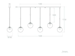 Ledkia Lámpara Suspendida-Lámpara Colgante Metal y Cristal Moonlight Brass 5 Focos Dorado Multicolor