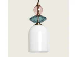 Discount Ledkia Lámpara Colgante Metal y Cristal Bethia Multicolor