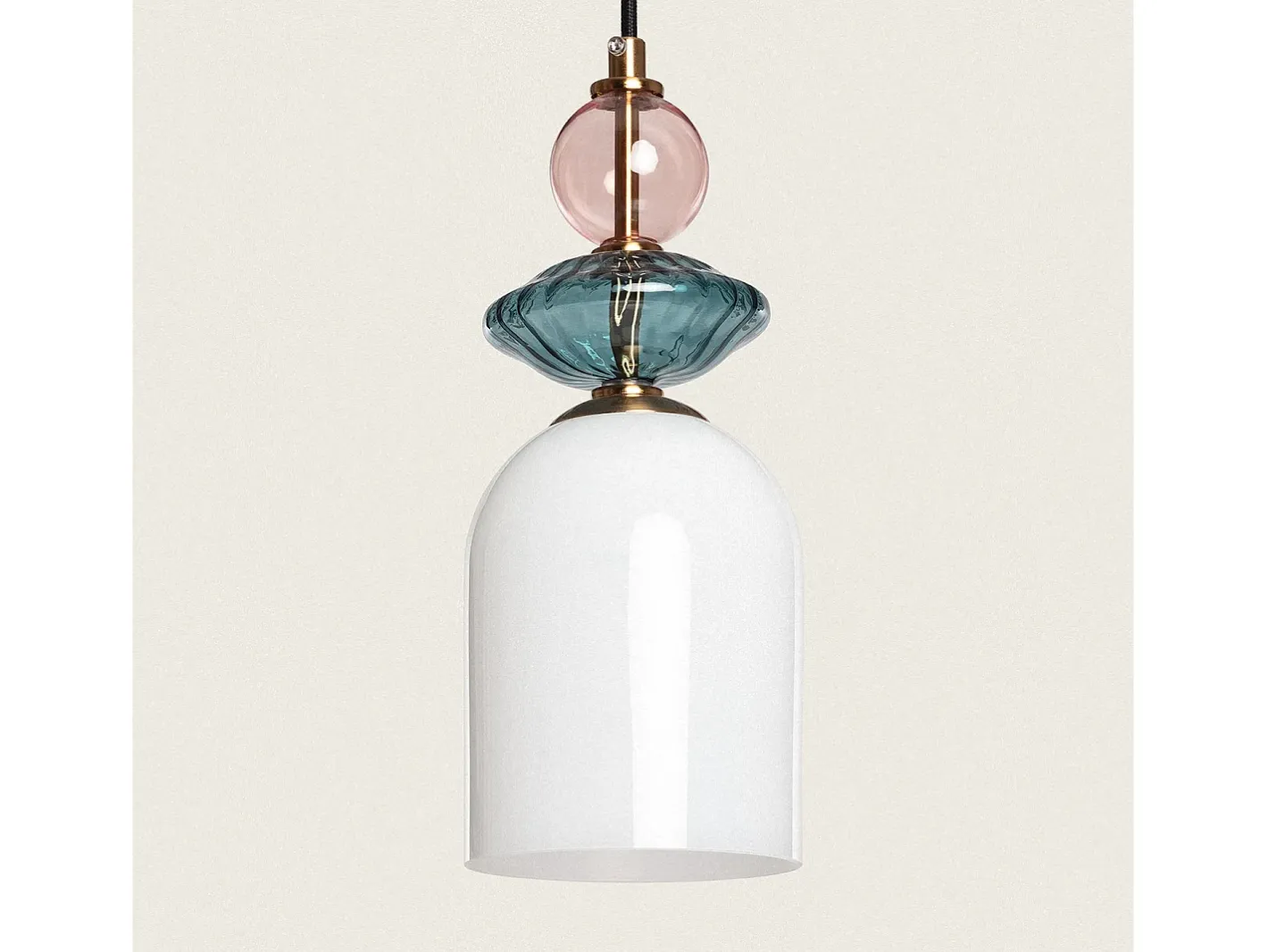 Discount Ledkia Lámpara Colgante Metal y Cristal Bethia Multicolor