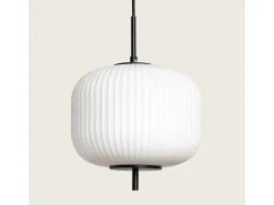 Ledkia Lámpara Suspendida-Lámpara Colgante Metal y Cristal Beca Negro