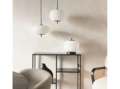 Ledkia Lámpara Suspendida-Lámpara Colgante Metal y Cristal Beca Negro