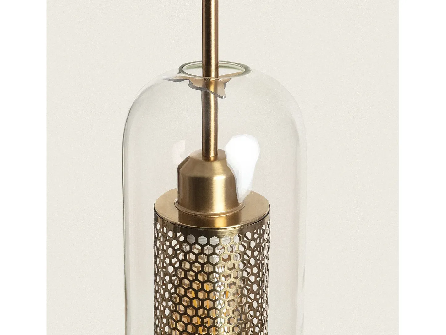 Ledkia Lámpara Colgante Metal y Cristal Julieta Lungo Dorado Multicolor Clearance