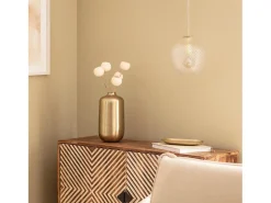 Sale Ledkia Lámpara Colgante Metal y Cristal Stiklu Dorado Multicolor