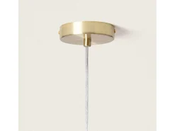 Sale Ledkia Lámpara Colgante Metal y Cristal Stiklu Dorado Multicolor