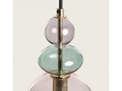 Ledkia Lámpara Colgante Metal y Cristal Baudelaire Rosa Multicolor Clearance