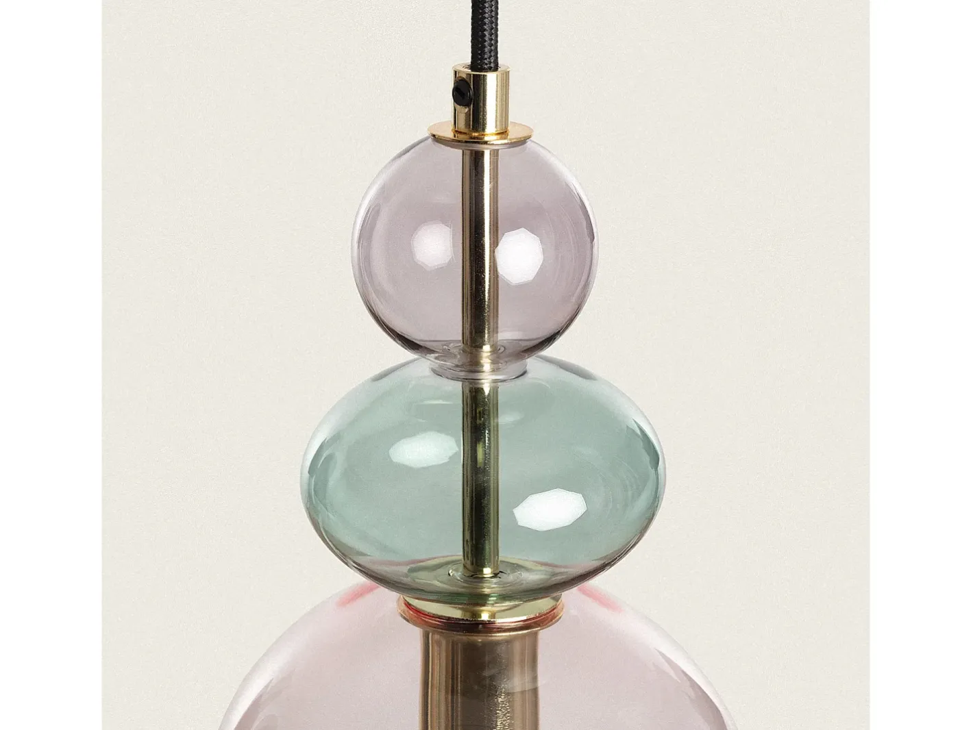 Ledkia Lámpara Colgante Metal y Cristal Baudelaire Rosa Multicolor Clearance