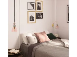 Ledkia Lámpara Colgante Metal y Cristal Baudelaire Rosa Multicolor Clearance