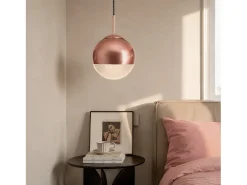 Ledkia Lámpara Colgante Metal y Cristal Yelitza Oro Rosa Multicolor Outlet