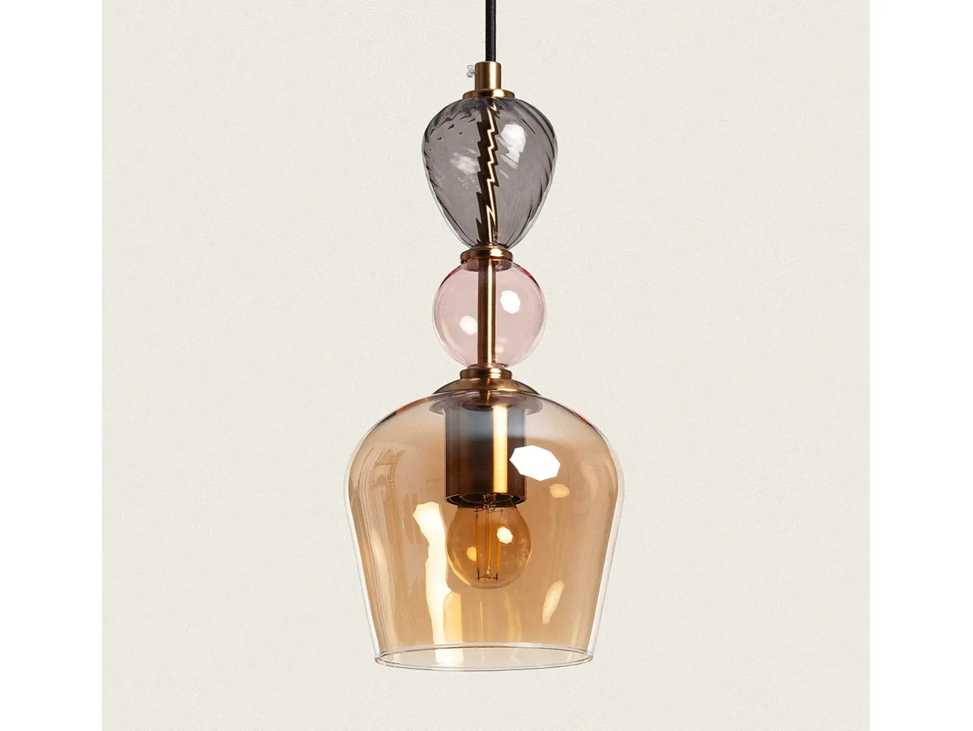Ledkia Lámpara Colgante Metal y Cristal Cailin Multicolor Discount