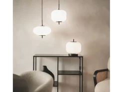 Ledkia Lámpara Suspendida-Lámpara Colgante Metal y Cristal Beca Oblade Negro