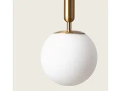 Ledkia Lámpara Suspendida-Lámpara Colgante Metal y Cristal Oto Dorado Multicolor