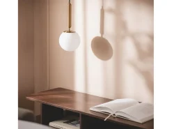 Ledkia Lámpara Suspendida-Lámpara Colgante Metal y Cristal Oto Dorado Multicolor