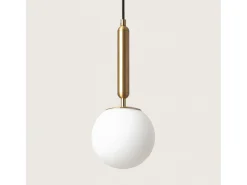 Ledkia Lámpara Suspendida-Lámpara Colgante Metal y Cristal Oto Dorado Multicolor