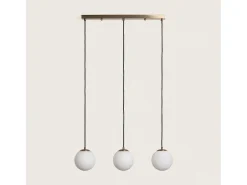 Clearance Ledkia Lámpara Colgante Metal y Cristal Moonlight Brass 3 Focos Dorado Multicolor