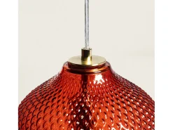 Ledkia Lámpara Suspendida-Lámpara Colgante Metal y Cristal Red Stiklu Rojo