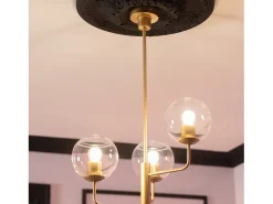 Ledkia Lámpara Colgante Metal y Cristal Tribubble Dorado Multicolor