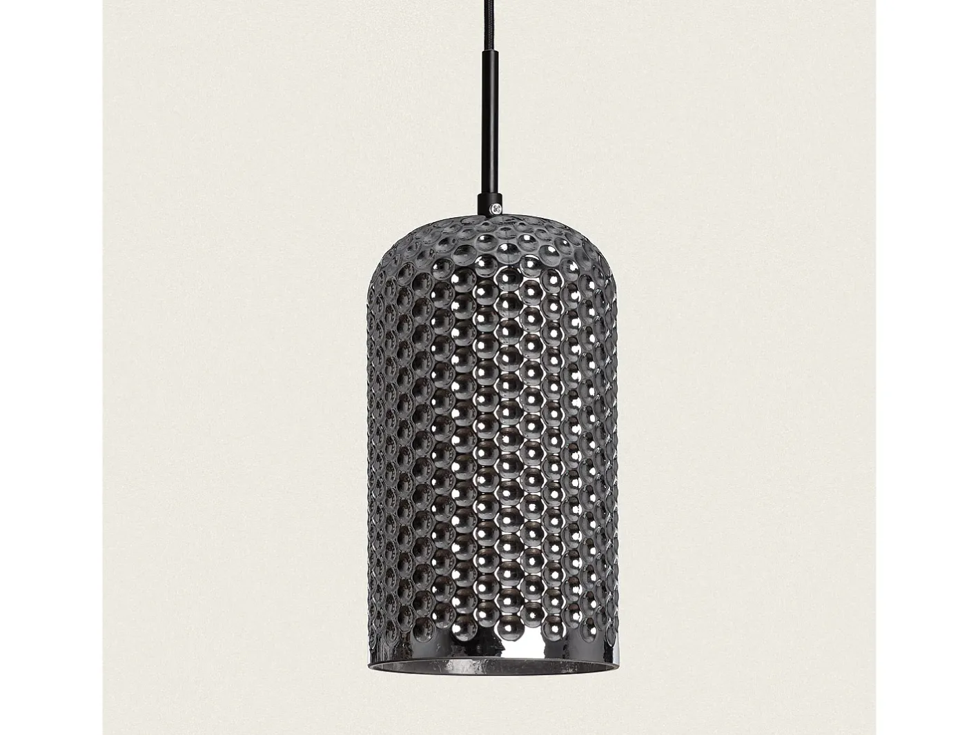 New Ledkia Lámpara Colgante Metal y Cristal Large Bernie Humo Gris