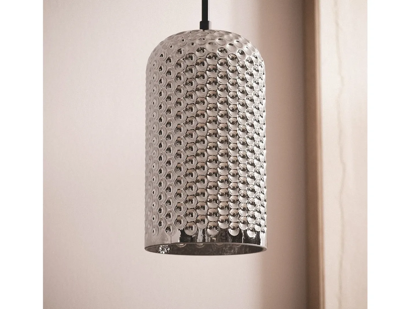 New Ledkia Lámpara Colgante Metal y Cristal Large Bernie Humo Gris
