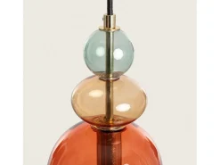 Online Ledkia Lámpara Colgante Metal y Cristal Baudelaire Rojo Multicolor