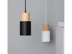 Ledkia Lámpara Colgante Metal y Madera Kidonge Blanco Multicolor