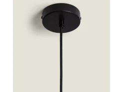 Ledkia Lámpara Suspendida-Lámpara Colgante Metal y Madera Kidonge Negro Multicolor