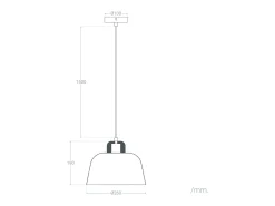 Ledkia Lámpara Suspendida-Lámpara Colgante Metal y Madera Wawak Negro Multicolor