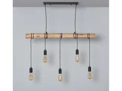 Ledkia Lámpara Colgante Metal y Madera Yagis Negro Multicolor Sale